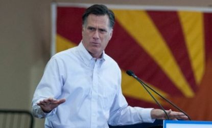 Mitt Romney campaigns in Arizona: The GOP presidential frontrunner has suggested that the Grand Canyon State's controversial immigration law should become a national model.