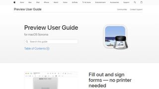 Website screenshot for Apple Preview.