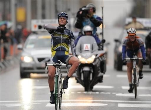 Bobbie Traksel (Vacansoleil Pro Cycling Team) savors his victory.