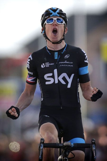Geraint Thomas screams for joy as he wins E3 Harelbeke