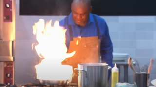 Something on fire in Next Level Chef.