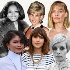 A collage of short hair moments throughout history