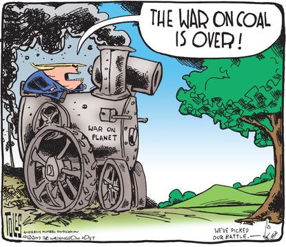 Political cartoon U.S. environment Pruitt Trump coal