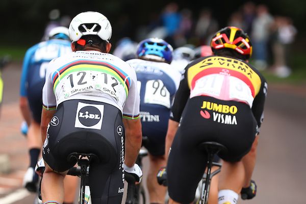 Picture by SWpix.com - 10/09/2021 - Cycling - AJ Bell Tour of Britain Stage 6 - Carlisle to Gateshead, England - Deceuninck Quick-Step's Julian Alaphilippe &amp; Jumbo Visma's Wout van Aert.