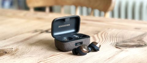Sennheiser Momentum True Wireless 4 copper color option placed on a table
