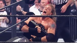 Edge after winning the MITB match at WrestleMania 21