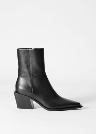 Sleek Leather Cowboy Boots