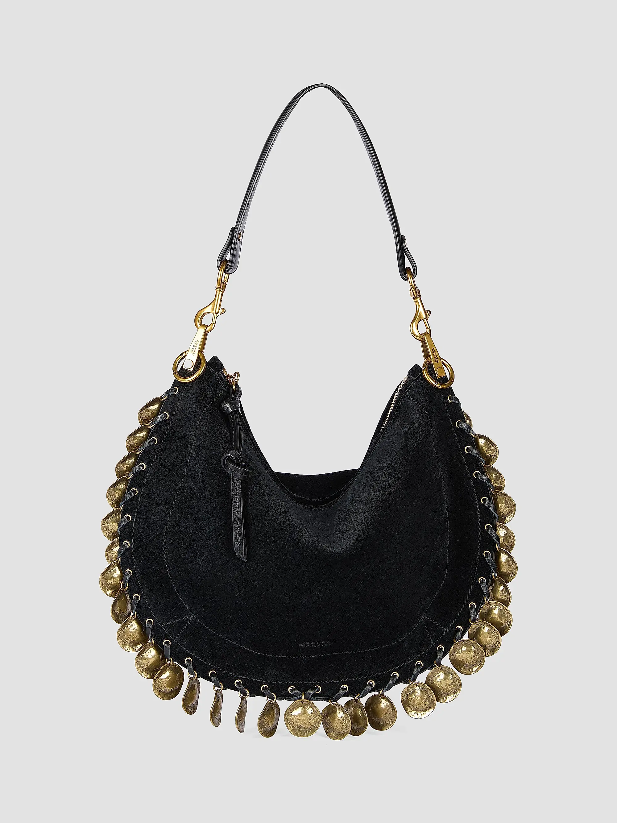 Oskan Soft Suede Zip Shoulder Bag