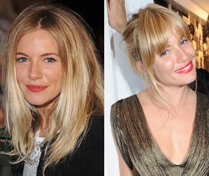 Sienna Miller debuts a new fringe - Sienna Miller hair