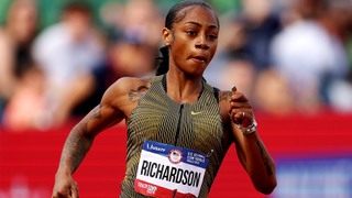 Sha&#039;Carri Richardson competes in the first round of the women&#039;s 200 meters on Day Seven of the 2024 U.S. Olympic Team Track &amp; Field Trials at Hayward Field on June 27, 2024 in Eugene, Oregon