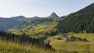 Austria, Vorarlberg, Bregenz Forest, Damuels and Damuelser Mittagsspitze