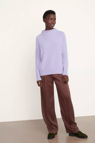Digital Lavender Color Trend 2023 | Vince Plush Cashmere Funnel Neck Sweater (on sale) 
