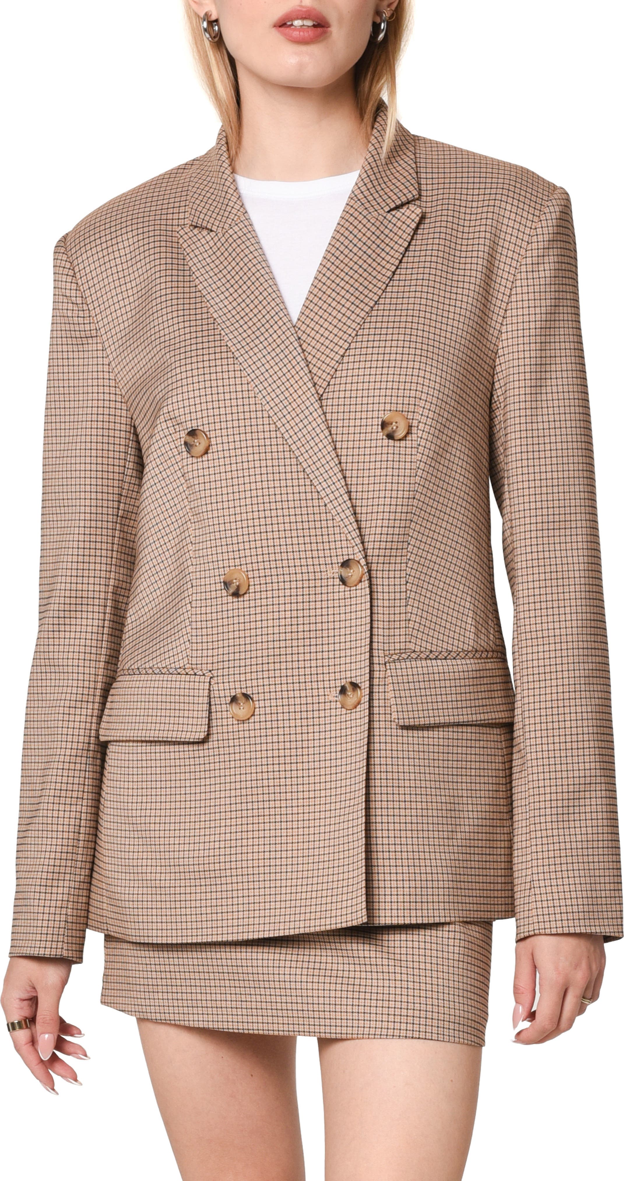 Newton Check Double Breasted Blazer
