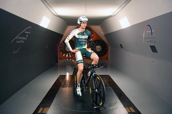 Guy East awaits the start of his wind tunnel session.