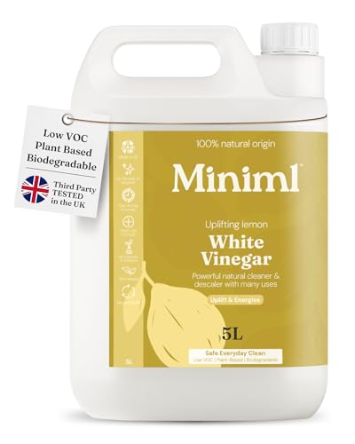 Miniml Eco White Vinegar Cleaning Sorrento Lemon Scented - All Natural Multi-Surface &amp;amp; Multi-Purpose Cleaner, Limescale Remover, Laundry Softener &amp;amp; More - 100% Vegan &amp;amp; Cruelty Free (5l (pack of 1))