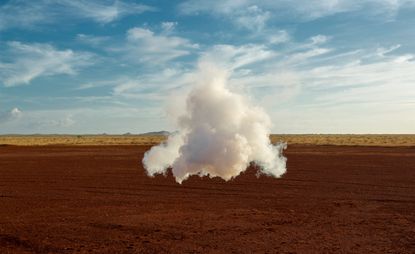 Smoke cloud in dessert