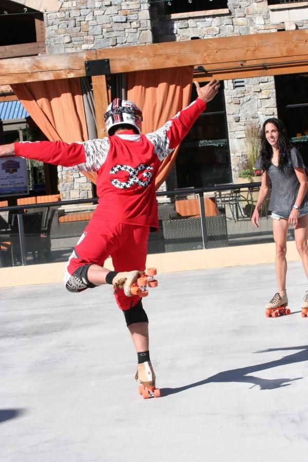 Cedric Gracia demonstrates his roller skaing technique