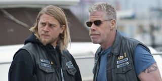 Charlie Hunnam and Ron Pearlman in Sons of Anarchy