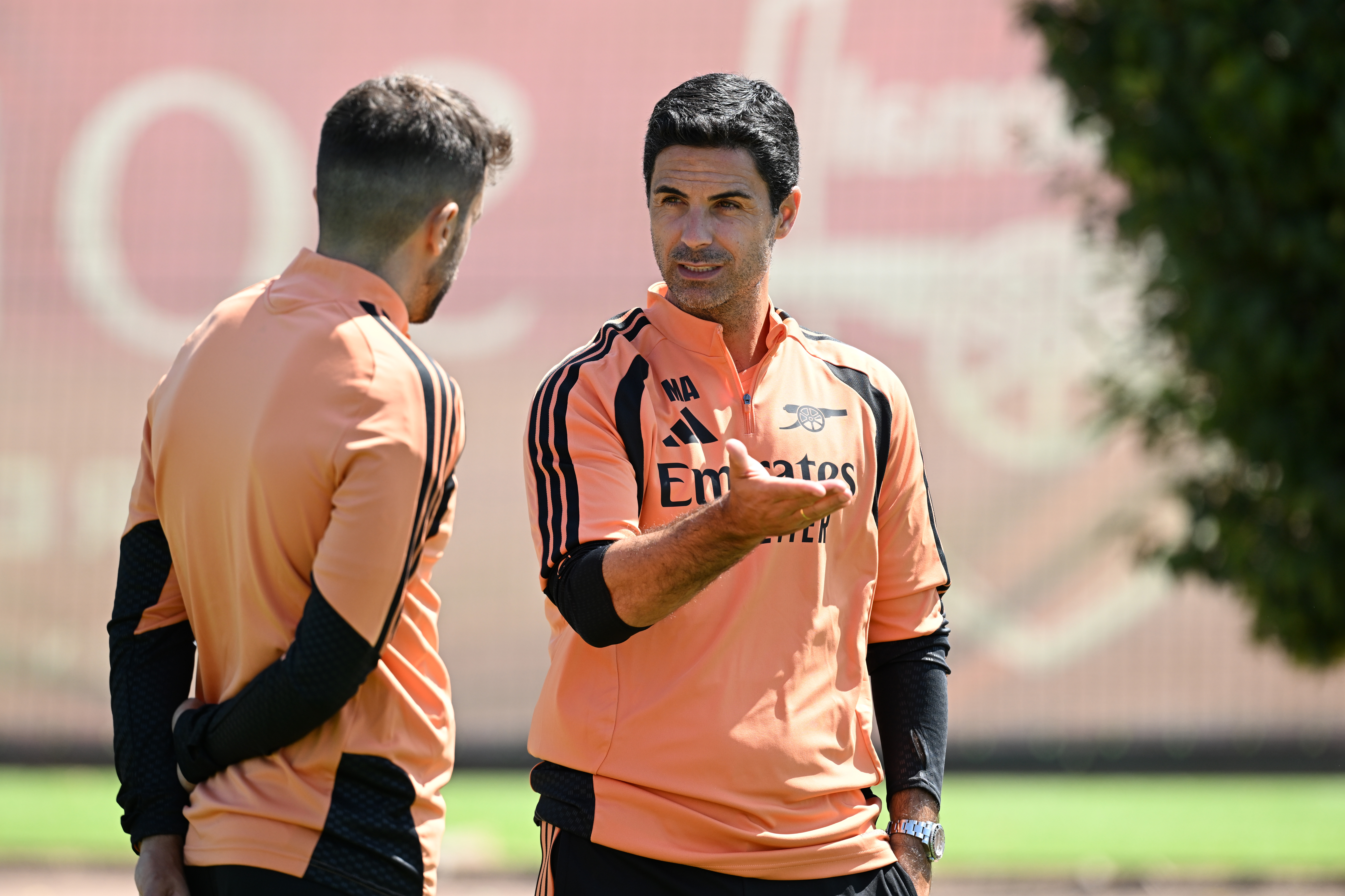 LONDON COLNEY, ENGLAND - JULY 20: Arsenal manager Mikel Arteta during a training session at Sobha Realty Training Centre on July 20, 2026 in London Colney, England. (Photo by Stuart MacFarlane/Arsenal FC via Getty Images)