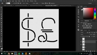 dollar and pounds signs in Photoshop