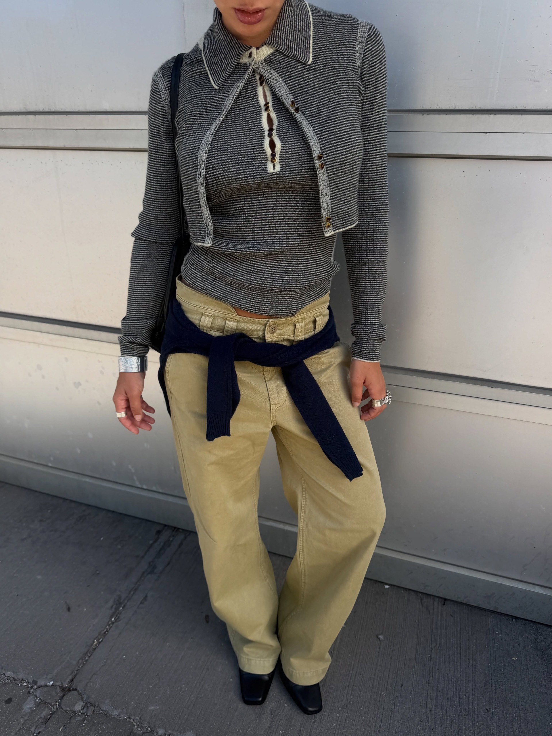 An image of a woman wearing green denim outfit fall 2026