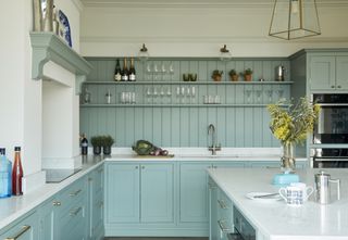 Kitchen countertop standard height, green kitchen by Olive & Barr