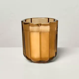 Tinted Glass Harvest Chestnut Scalloped Jar Candle Orange 5.3oz - Hearth & Hand™ With Magnolia