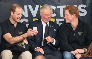 King Charles with Prince Harry and Prince William