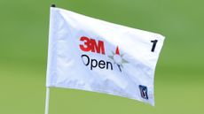 A pin flag on the first green during the first round of the 3M Open 2025 at TPC Twin Cities on July 24, 2025 in Blaine, Minnesota