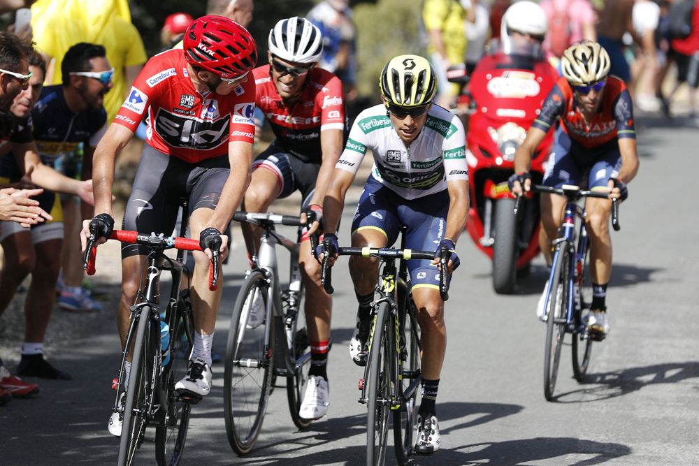 Chris Froome (Team Sky) puts his rivals under pressure on stage 8 of the Vuelta