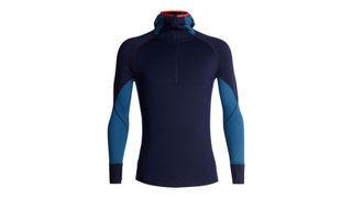 best winter cycling gear: Icebreaker 260 Zone Merino LS Half Zip Hood