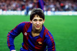 Gary Lineker in a Meyba Barcelona shirt, 1986