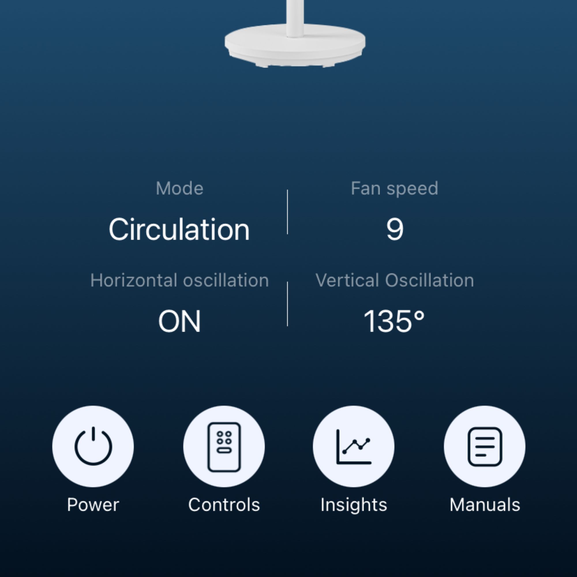 Smart app controls for the Pro Breeze Airflo 43'' Hybrid Pedestal Fan
