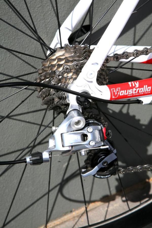 Two-piece aluminum dropouts join the carbon seat stays and chain stays.