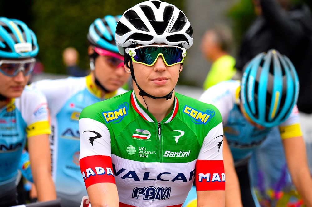 Marta Cavalli (Valcar PBM) in her Italian champion's jersey