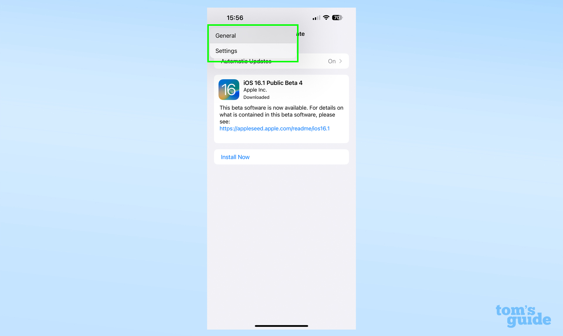 Снимок экрана, показывающий, как получить доступ к истории кнопки «Назад» в iOS.