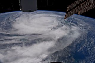 Hurricane Irma approaches Florida on Sept. 9, 2017 in this view from the International Space Station by NASA astronaut Randy Bresnik.