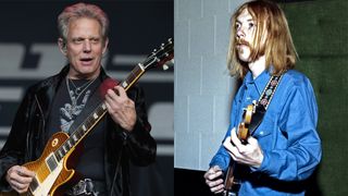 LEFT: Don Felder on the 'United We Rock Tour 2017' at White River Amphitheatre on June 21, 2017 in Auburn, Washington. RIGHT: Duane Allman at FAME Studios in 1968 in Muscle Shoals, Alabama.