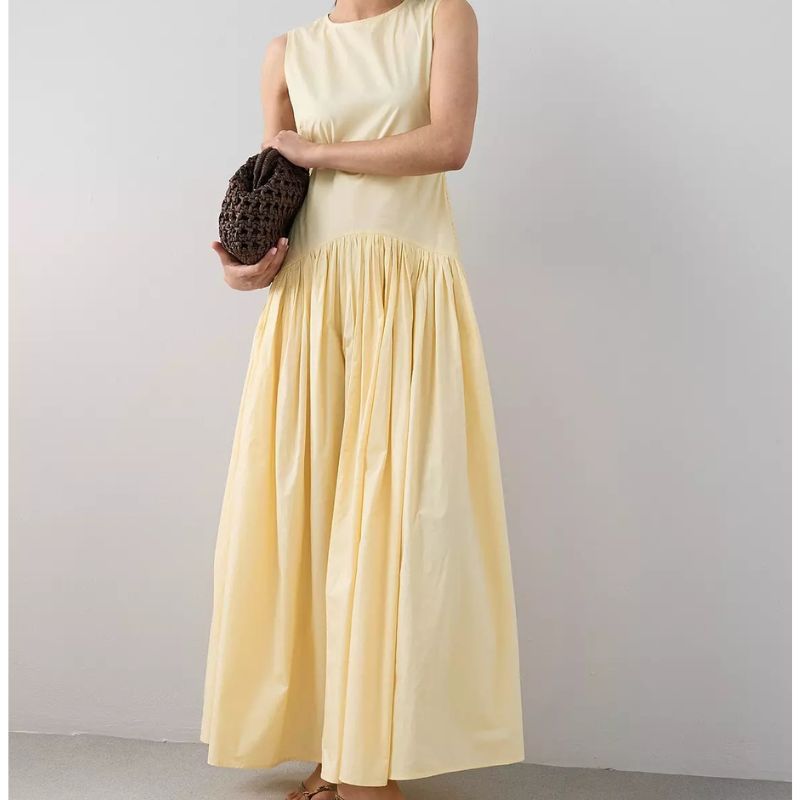 Very, Shirred Panel Racer Volume Hem Midaxi Dress