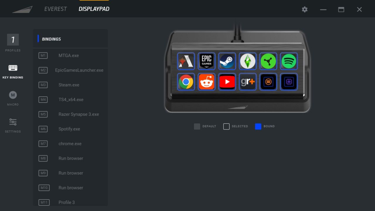 Mountain DisplayPad basecamp software