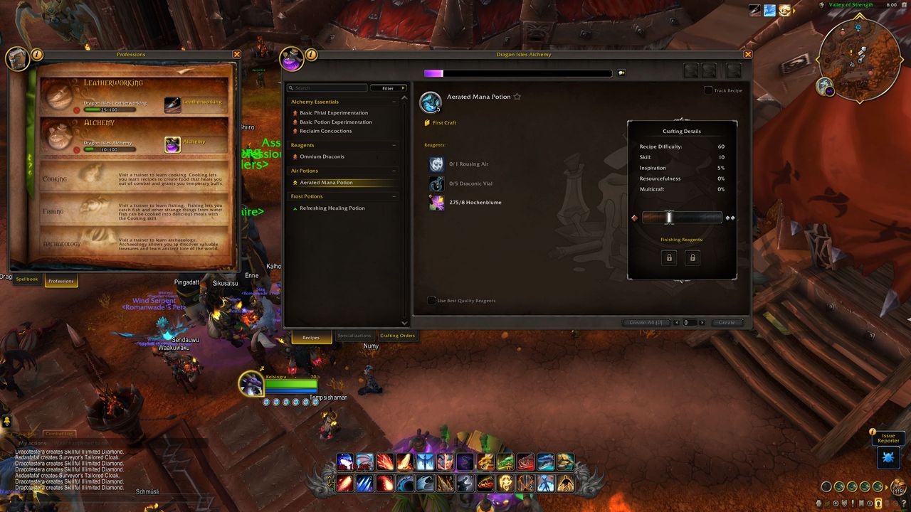 WoW Dragonflight professions