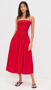 Madewell Poplin Smocked Maxi Dress