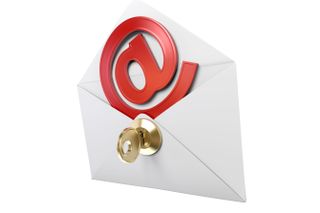 Email envelope with a key in it