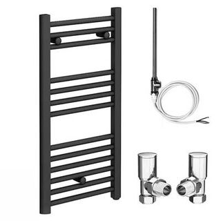 matt black dual fuel towel radiator