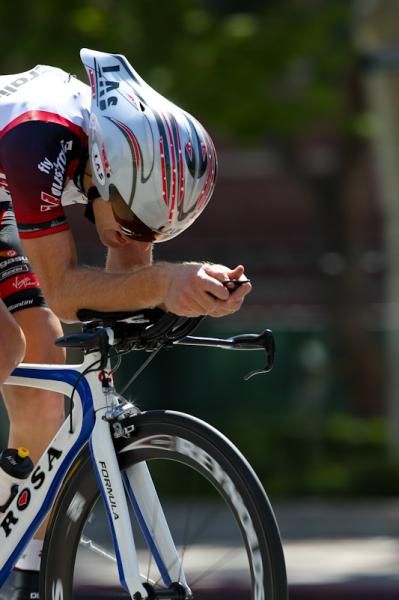 Phil Zajicek was Fly V Australia's top rider on the time trial.