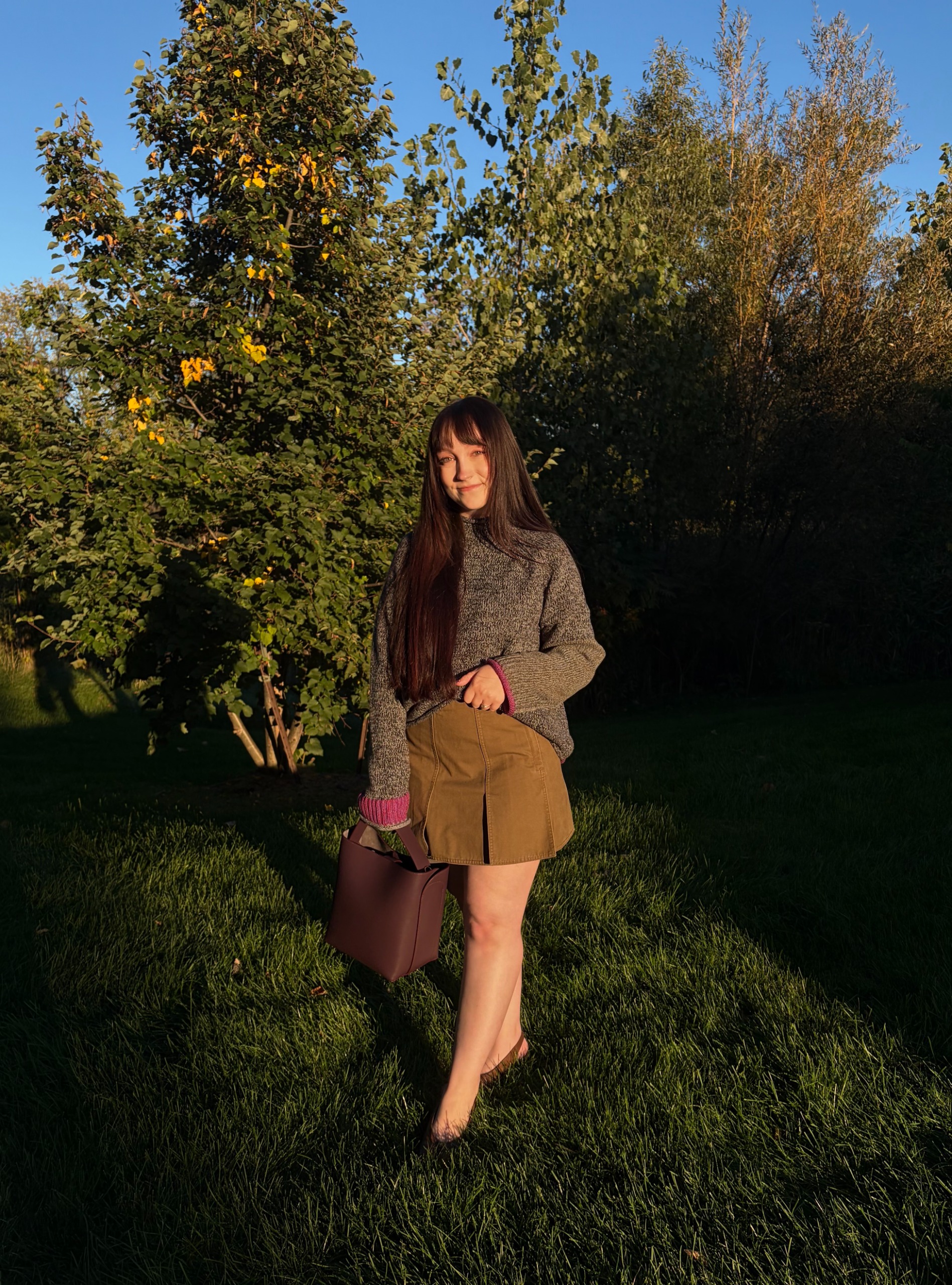 Meguire Hennes wore the J.Crew x Eckhaus Latta Rollneck Sweater from the collaboration for Fall 2026