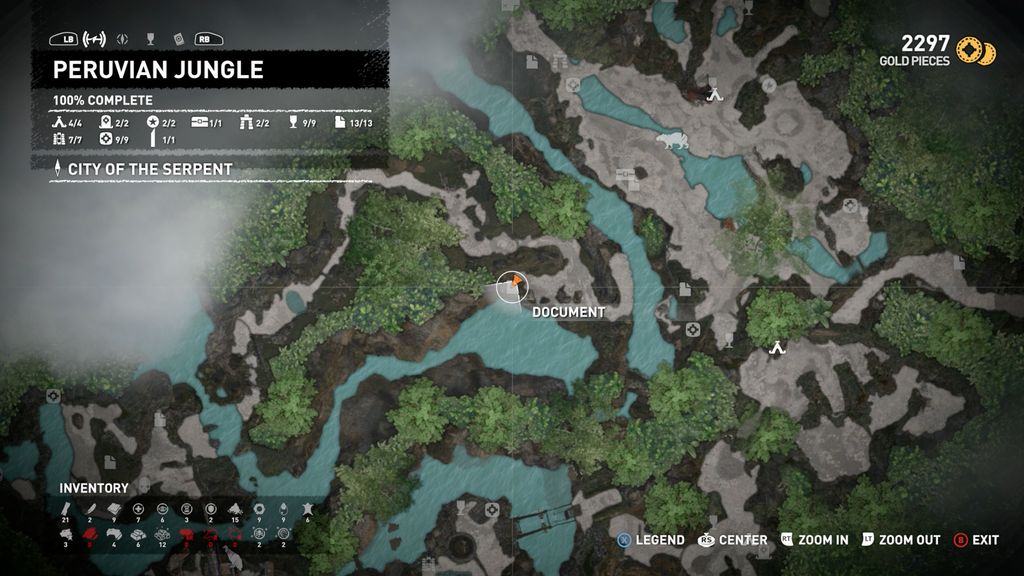 Peruvian Jungle relic, mural, and document locations Complete Shadow