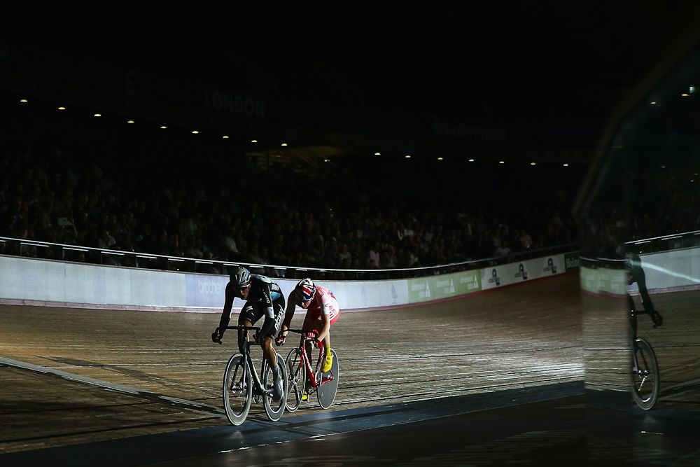 Niki Terpstra of The Netherlands and the Etixx QuickStep in action in the 1878 Cup during day one of the London Six Day Race