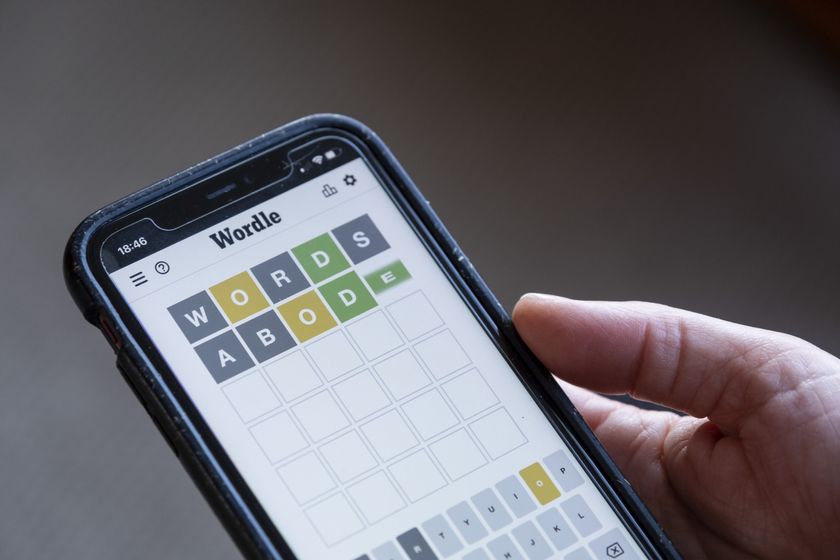 Someone playing Wordle on a smartphone