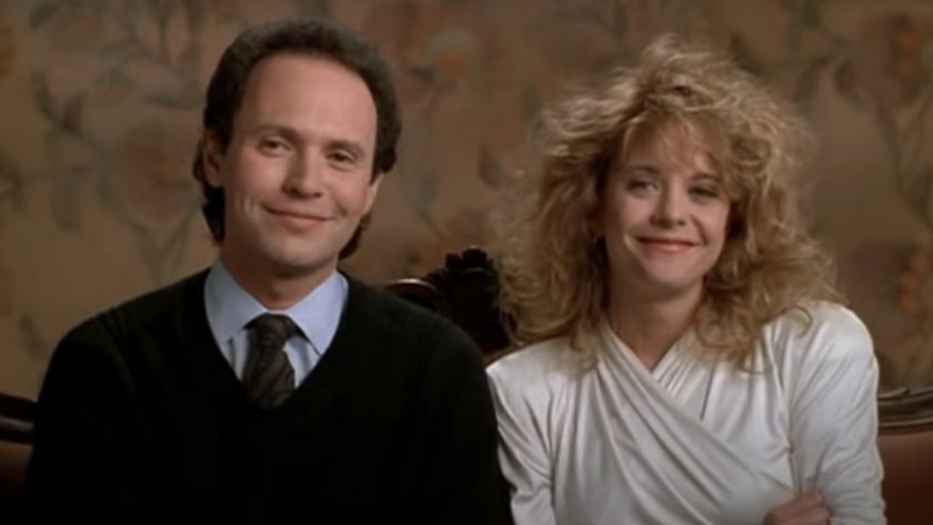 Billy Crystal and Meg Ryan as Harry and Sally being interviewed in When Harry Met Sally...